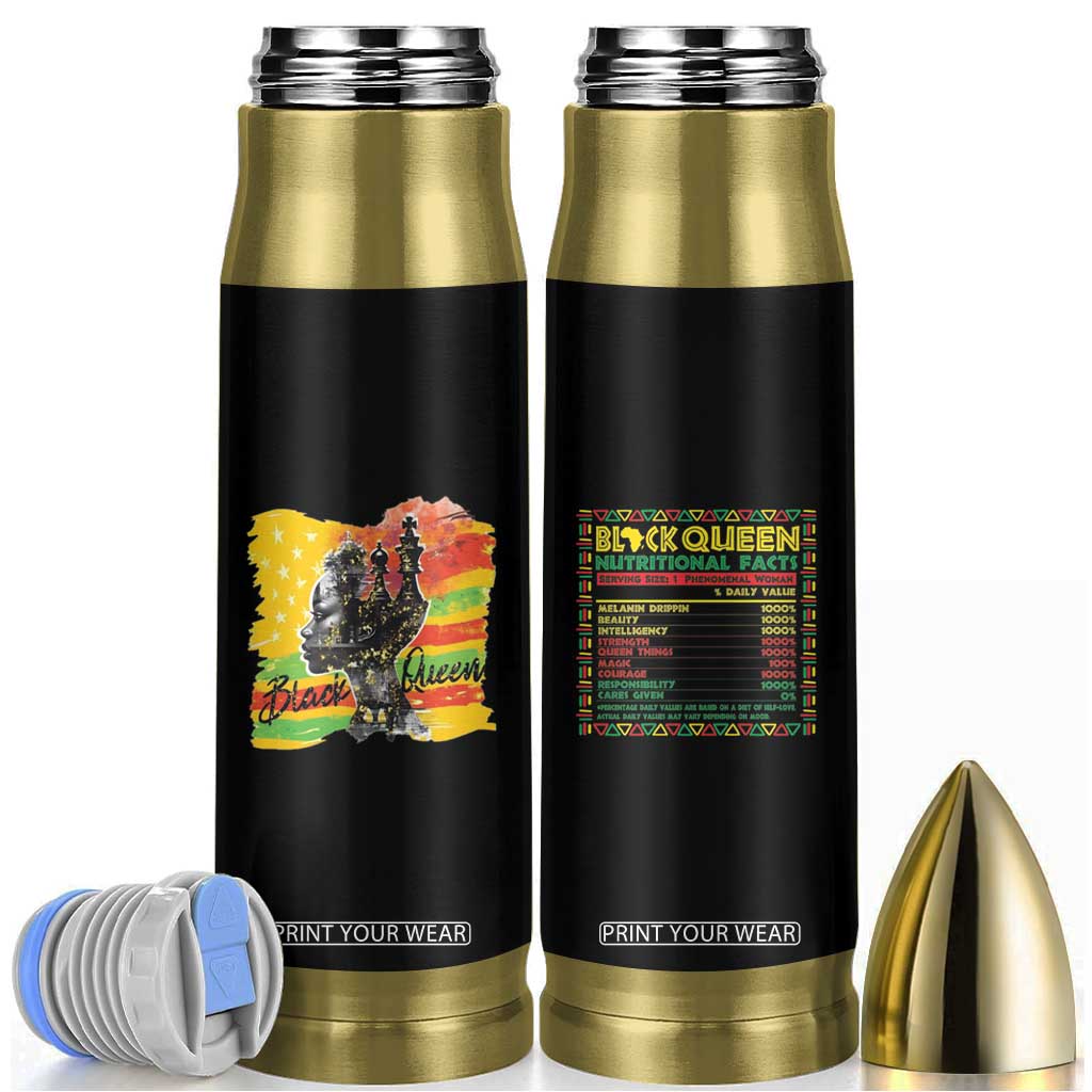 Black Women Bullet Tumbler Black Queen Nutrition Facts Gift for Her TB09 Black Print Your Wear