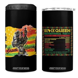 Black Women 4 in 1 Can Cooler Tumbler Black Queen Nutrition Facts Gift for Her TB09 One Size: 16 oz Black Print Your Wear