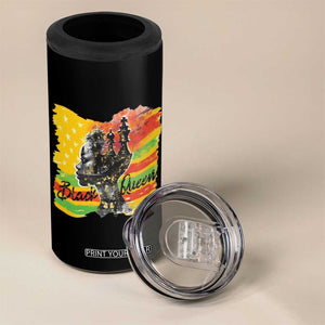 Black Women 4 in 1 Can Cooler Tumbler Black Queen Nutrition Facts Gift for Her TB09 Print Your Wear