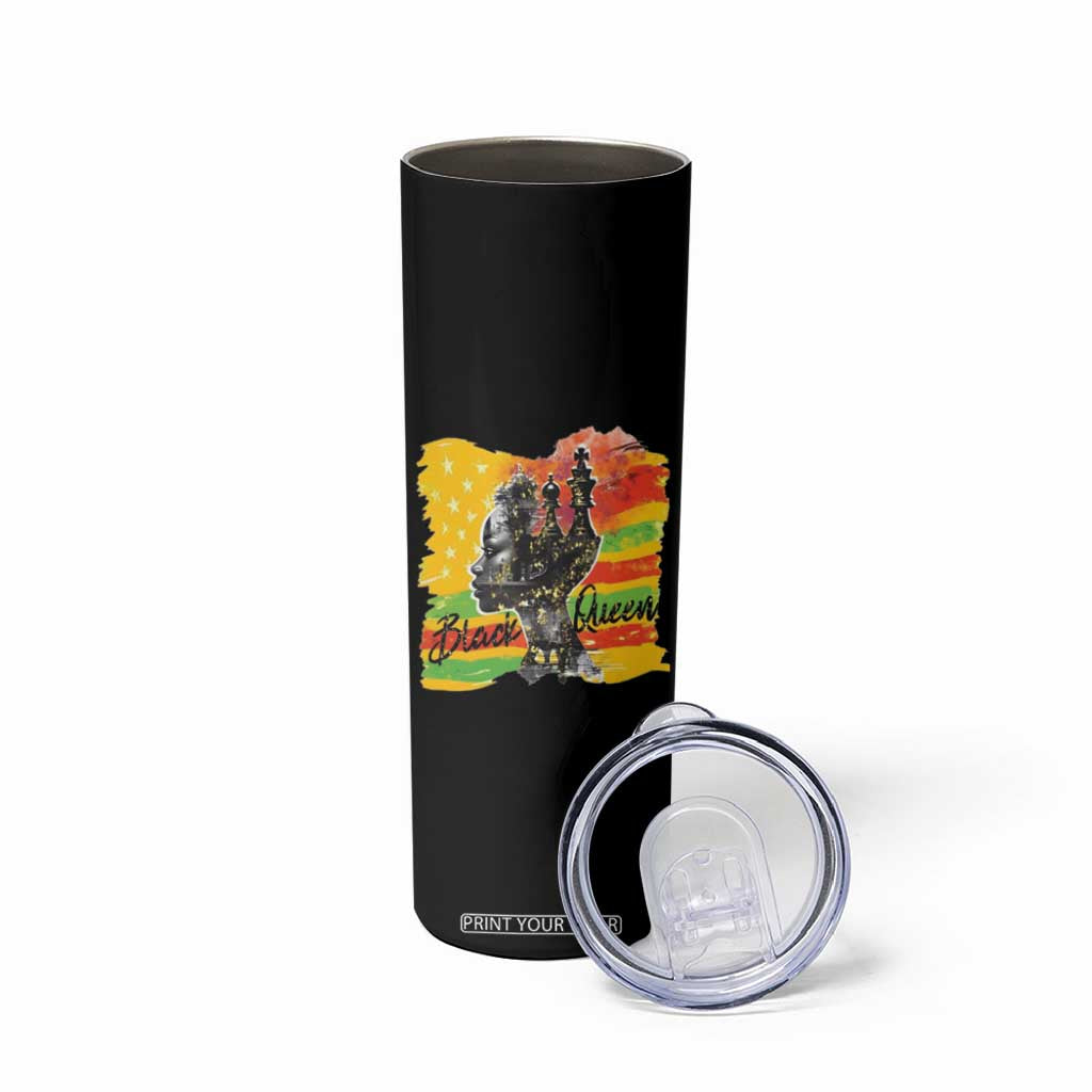 Black Women Skinny Tumbler Black Queen Nutrition Facts Gift for Her TB09 Print Your Wear