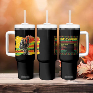 Black Women Tumbler With Handle Black Queen Nutrition Facts Gift for Her TB09 Print Your Wear