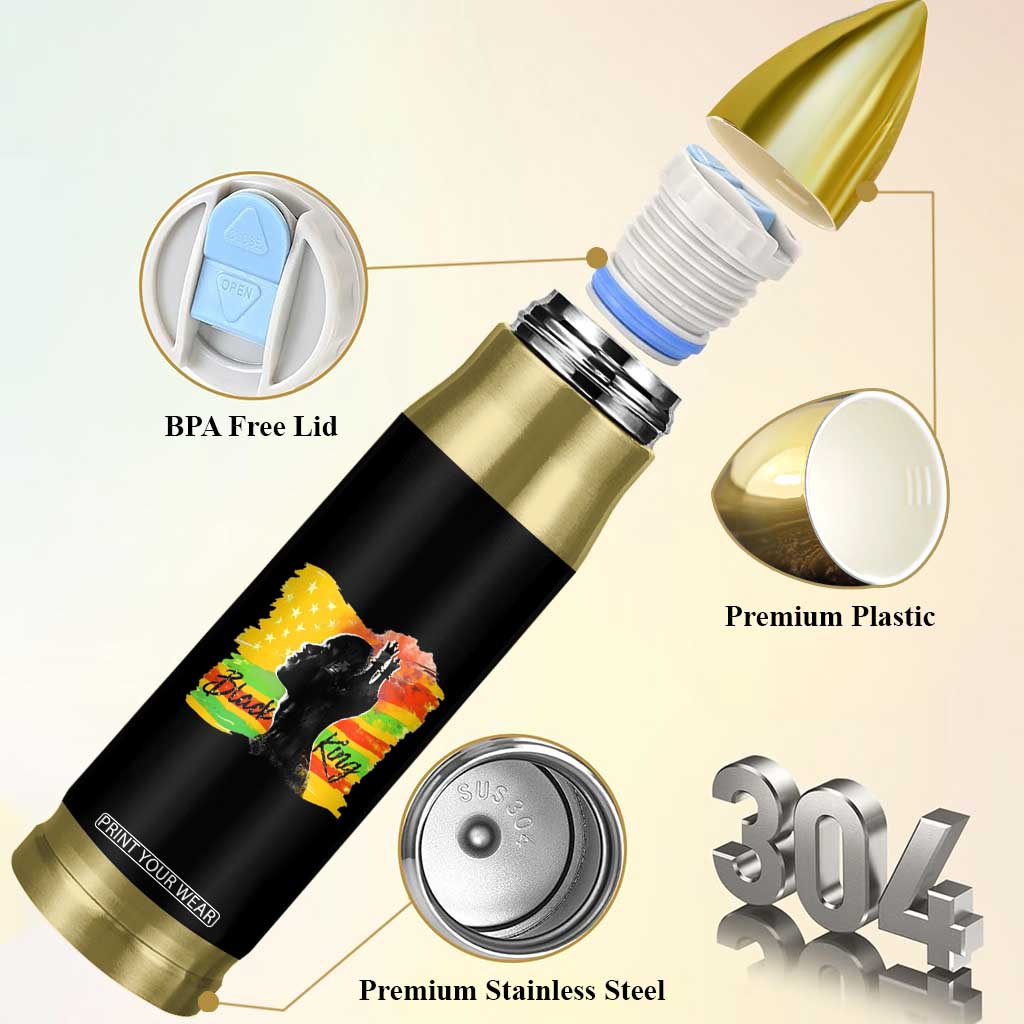 Black King Bullet Tumbler African American Man Pride Gift for Him TB09 Print Your Wear