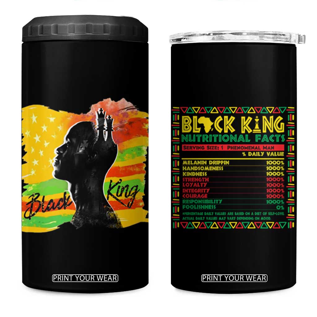 Black King 4 in 1 Can Cooler Tumbler African American Man Pride Gift for Him TB09 One Size: 16 oz Black Print Your Wear