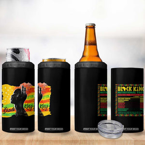 Black King 4 in 1 Can Cooler Tumbler African American Man Pride Gift for Him TB09 Print Your Wear