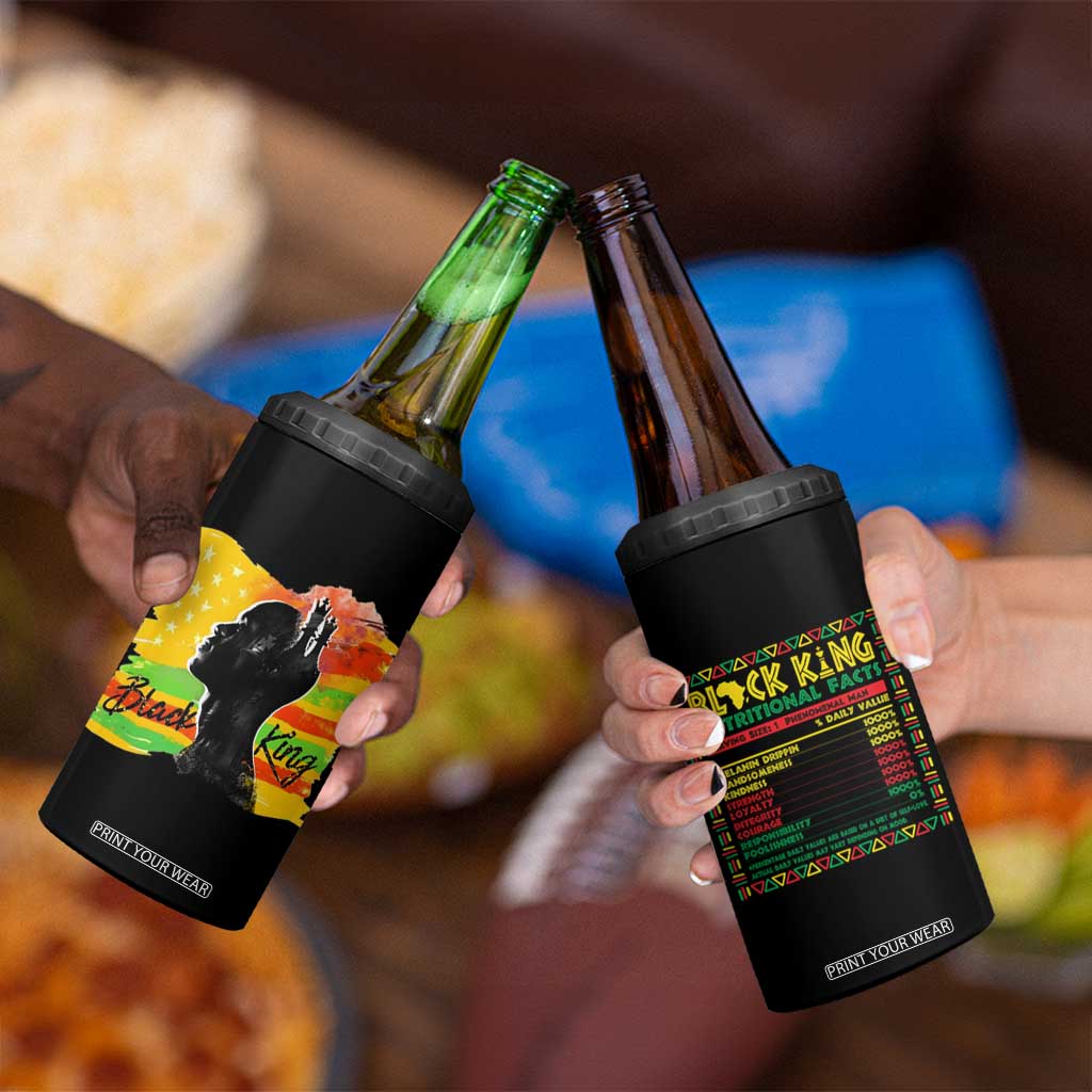 Black King 4 in 1 Can Cooler Tumbler African American Man Pride Gift for Him TB09 Print Your Wear