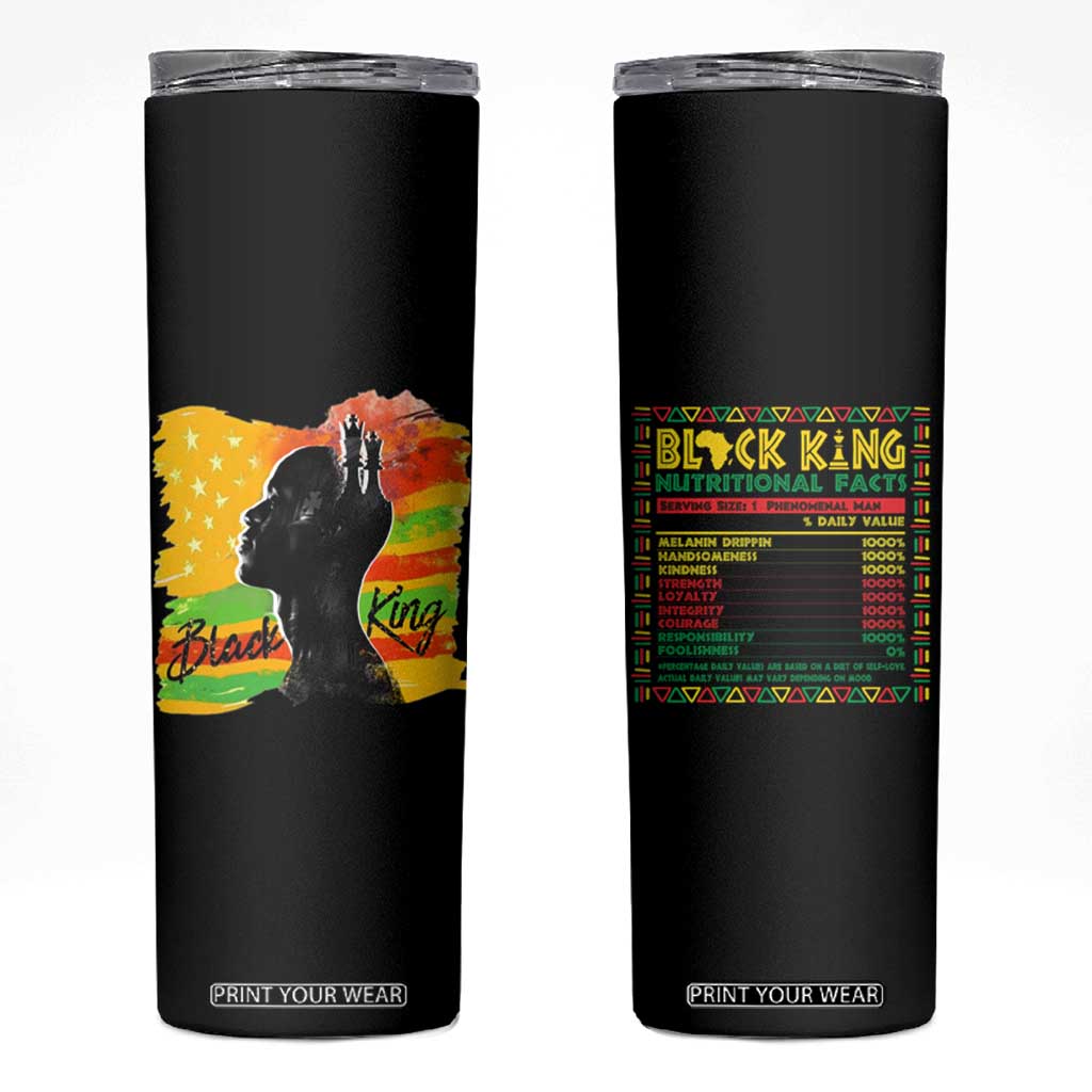Black King Skinny Tumbler African American Man Pride Gift for Him TB09 Black Print Your Wear