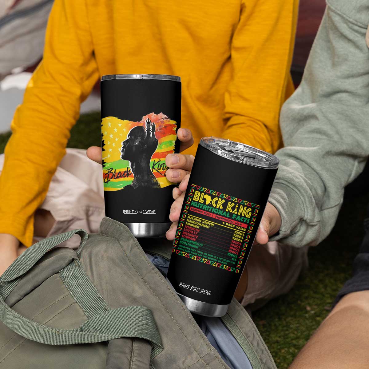 Black King Tumbler Cup African American Man Pride Gift for Him TB09 Print Your Wear