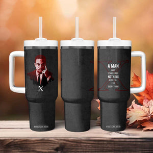 Malcolm X Tumbler With Handle A Man who Stands For Nothing Will Fall For Everything Black History TB09 Print Your Wear