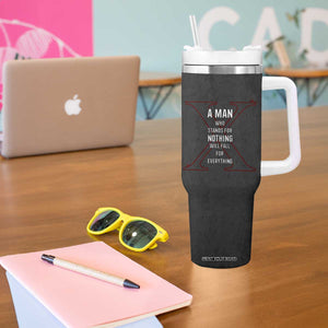 Malcolm X Tumbler With Handle A Man who Stands For Nothing Will Fall For Everything Black History TB09 Print Your Wear
