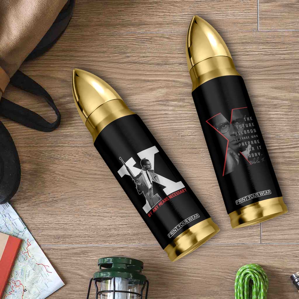 Malcolm X Bullet Tumbler By Any Means Civil Rights Leaders Black Pride BLM TB09 Print Your Wear