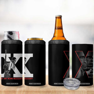 Malcolm X 4 in 1 Can Cooler Tumbler By Any Means Civil Rights Leaders Black Pride BLM TB09 Print Your Wear