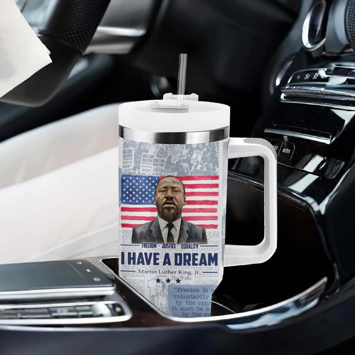 Martin Luther King Jr. Tumbler With Handle I Have A Dream Like King Civil Rights Leaders Black Pride TB09 Print Your Wear