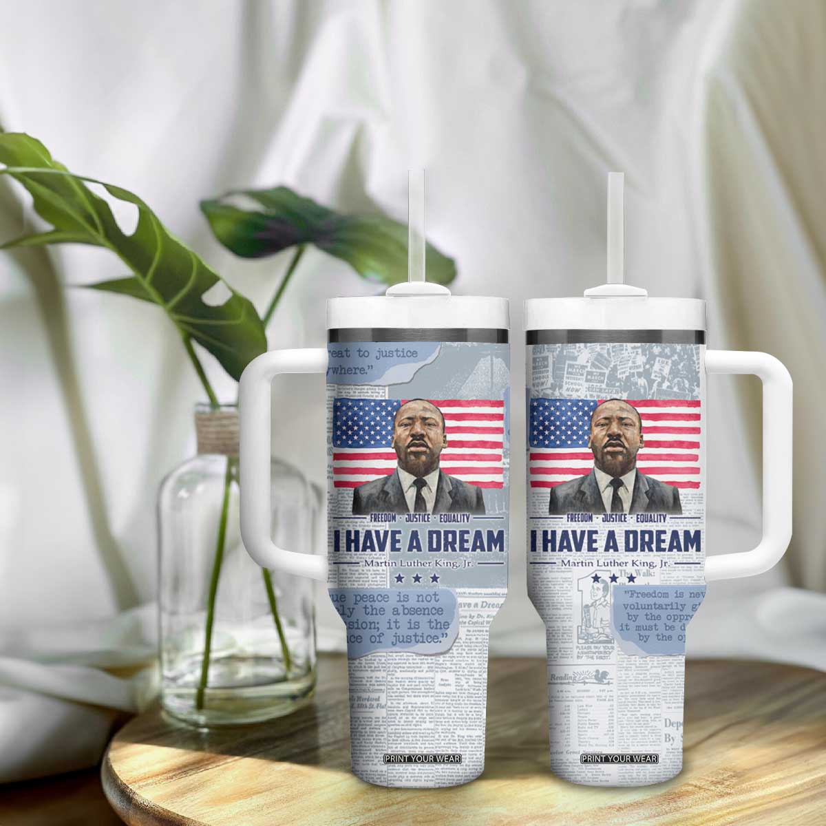 Martin Luther King Jr. Tumbler With Handle I Have A Dream Like King Civil Rights Leaders Black Pride TB09 Print Your Wear