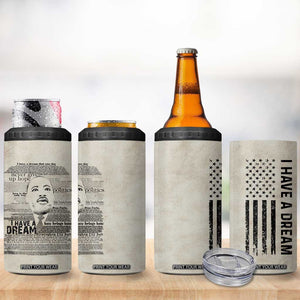 Martin Luther King Jr. 4 in 1 Can Cooler Tumbler I Have A Dream Civil Rights Leader American Flag TB09 Print Your Wear