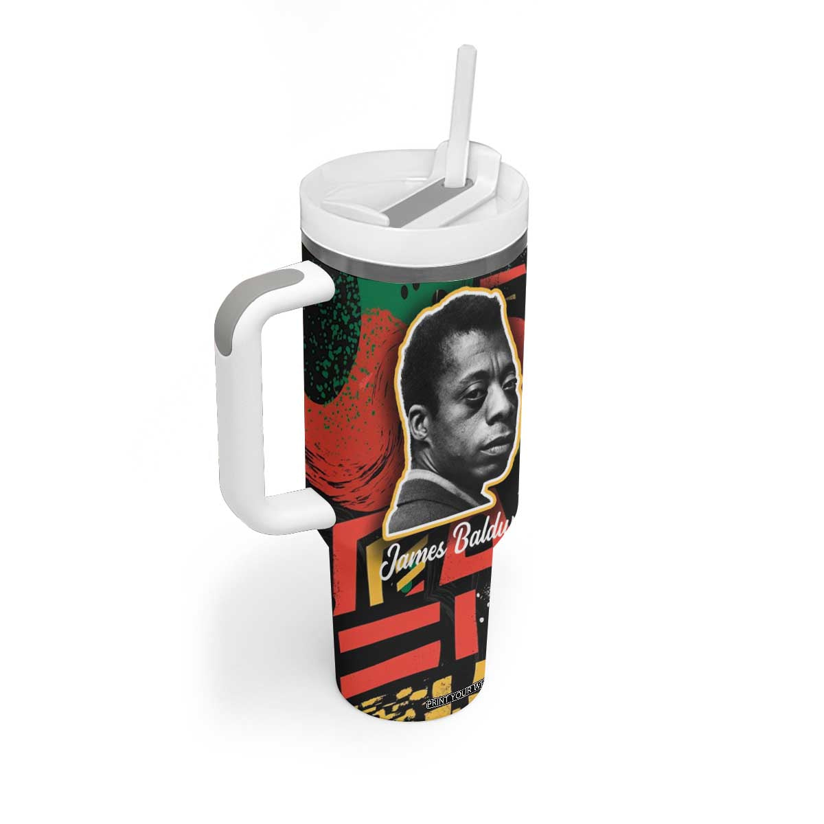 James Baldwin Tumbler With Handle I Can't Believe What You Say Because I See What You Do Black Pride TB09 Print Your Wear