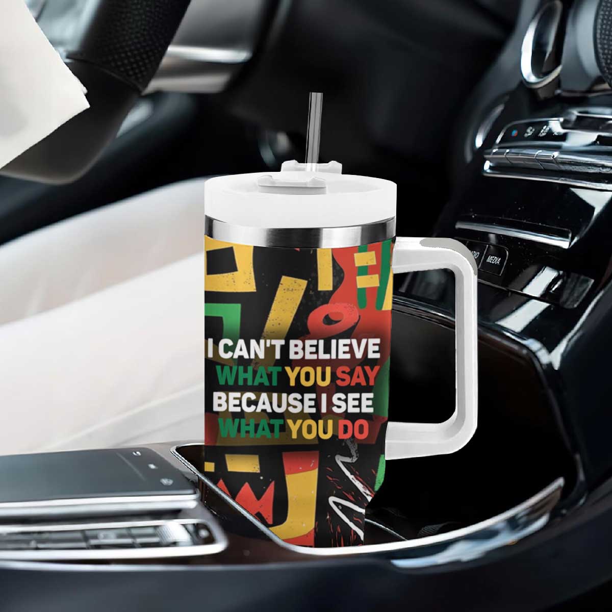 James Baldwin Tumbler With Handle I Can't Believe What You Say Because I See What You Do Black Pride TB09 Print Your Wear