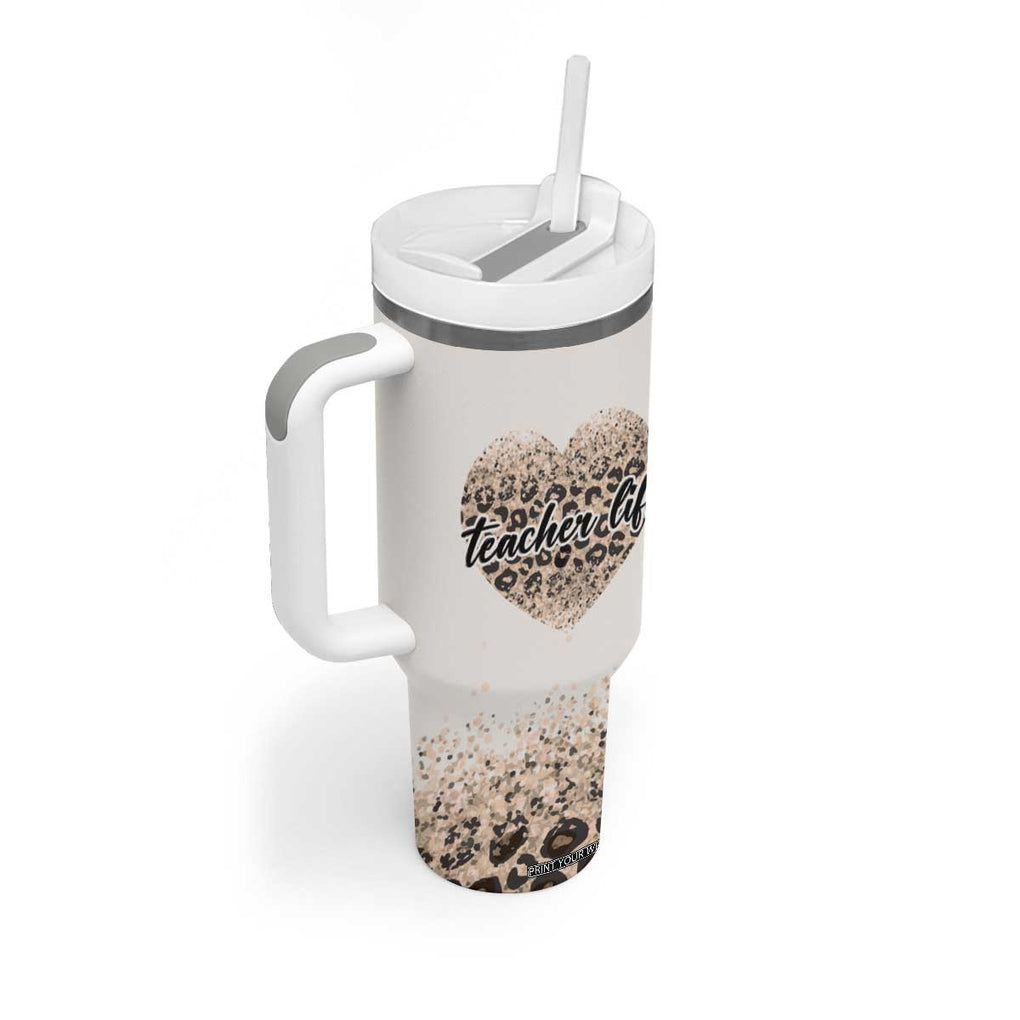 Teacher Life Tumbler With Handle It Takes A Big Heart To Shape Little Minds TB09 Print Your Wear