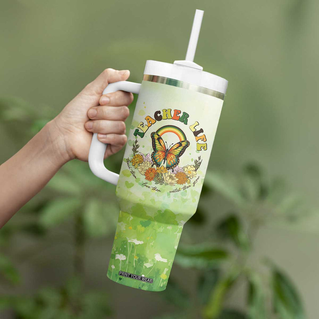 Teacher Life Tumbler With Handle Teacher Plant Seeds That Grow Forever TB09 Print Your Wear