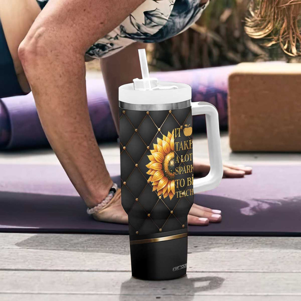 Teacher Tumbler With Handle It Takes A Lot Of Sparkle To Be A Teacher TB09 Print Your Wear