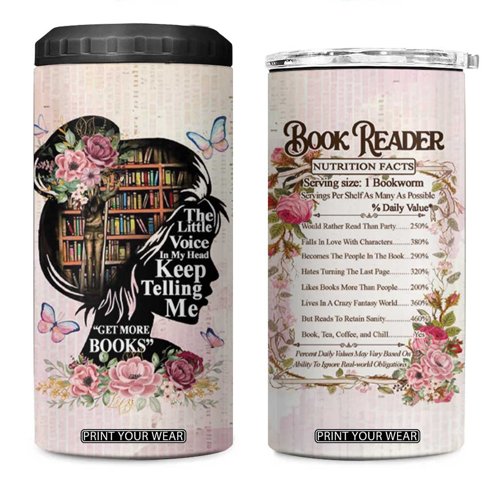 Book Lover 4 in 1 Can Cooler Tumbler The Little Voices In My Head Keep Telling Me Get More Books TB09 One Size: 16 oz Pink Print Your Wear