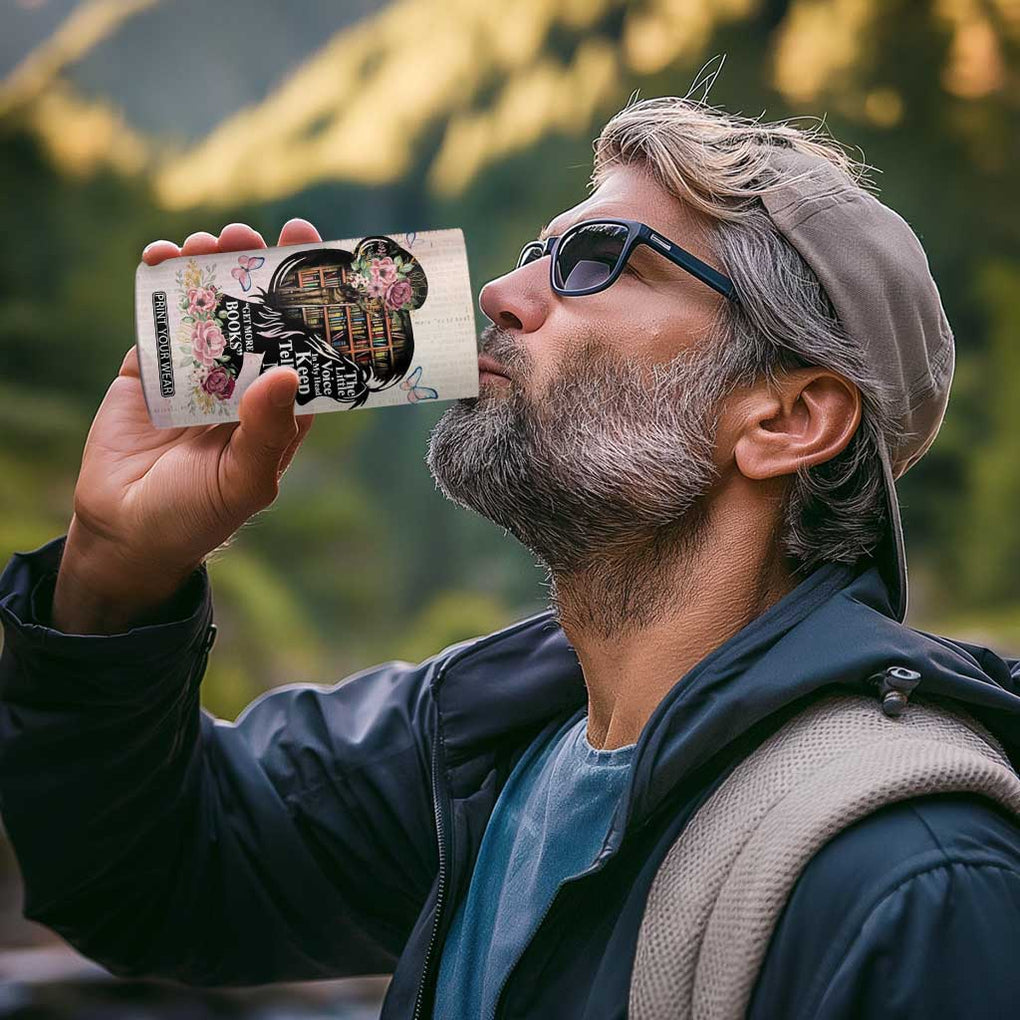 Book Lover 4 in 1 Can Cooler Tumbler The Little Voices In My Head Keep Telling Me Get More Books TB09 Print Your Wear