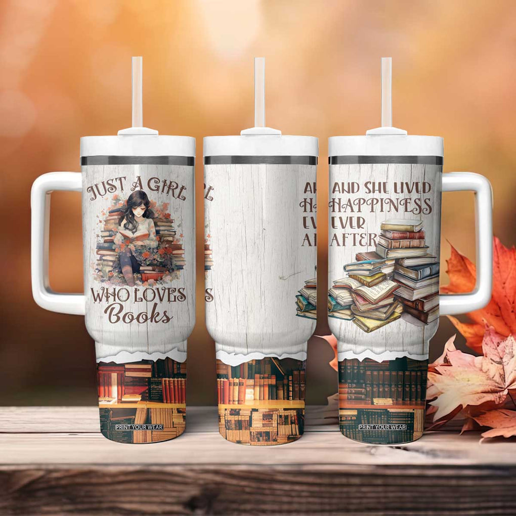 Book Lover Tumbler With Handle Just A Girl Who Loves Books TB09 Print Your Wear