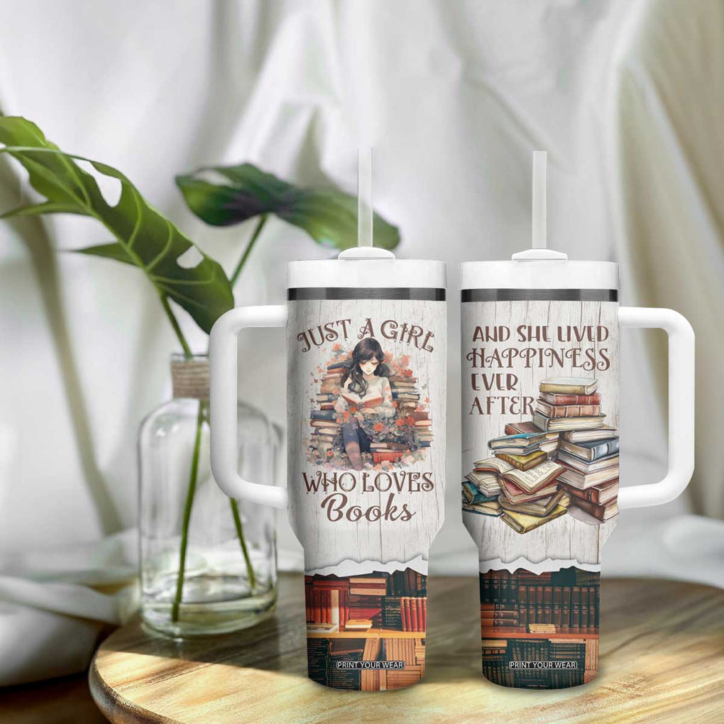 Book Lover Tumbler With Handle Just A Girl Who Loves Books TB09 Print Your Wear