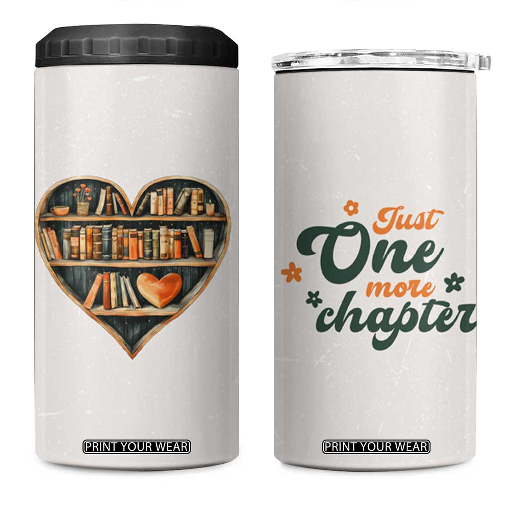 Book Lover 4 in 1 Can Cooler Tumbler Just One More Chapter Vintage TB09 One Size: 16 oz Beige Print Your Wear