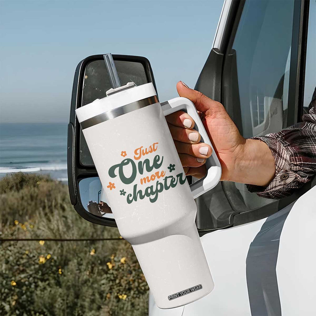 Book Lover Tumbler With Handle Just One More Chapter Vintage TB09 Print Your Wear