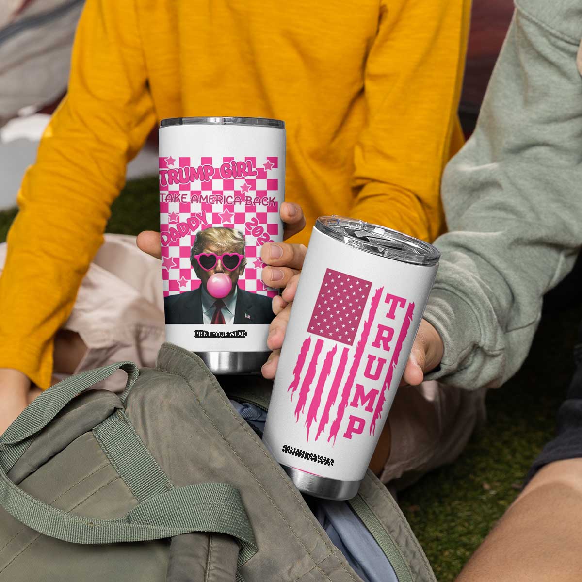 Trump Girl Tumbler Cup Pink Trump Take America Back Patriotic TB09 Print Your Wear