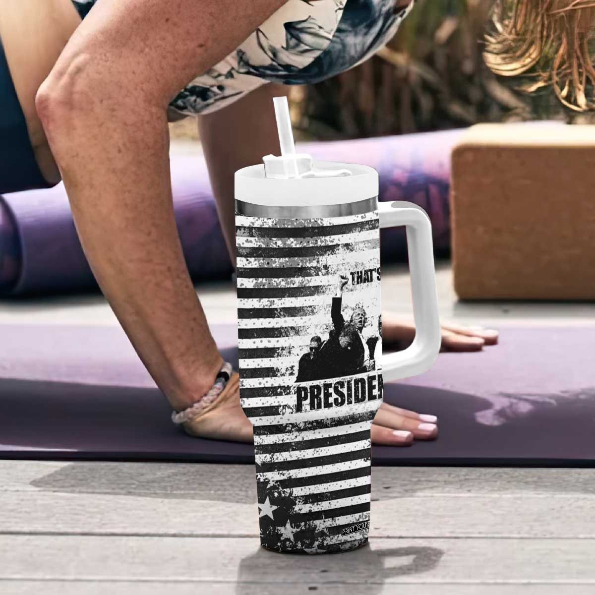 Trump 2024 Tumbler With Handle That's My President Trump Raise Fist American Patriotic TB09 Print Your Wear