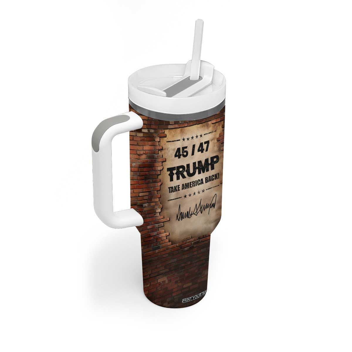 Trump 45 47 Tumbler With Handle Take America Back Vintage TB09 Print Your Wear