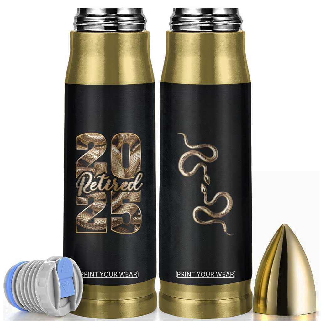 Year Of The Snake 2025 Bullet Tumbler Aesthetic Gold Snake Lucky TB09 Black Print Your Wear