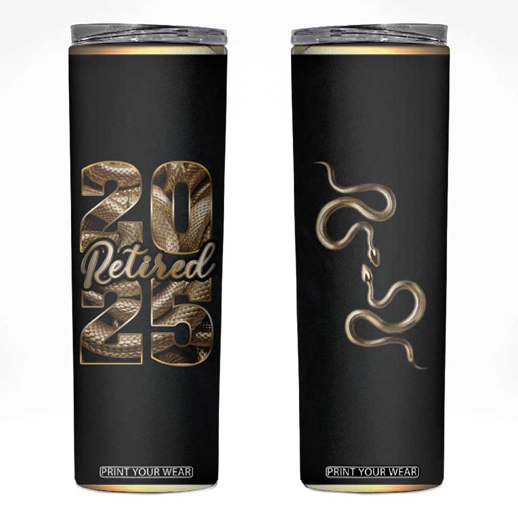 Year Of The Snake 2025 Skinny Tumbler Aesthetic Gold Snake Lucky TB09 Black Print Your Wear