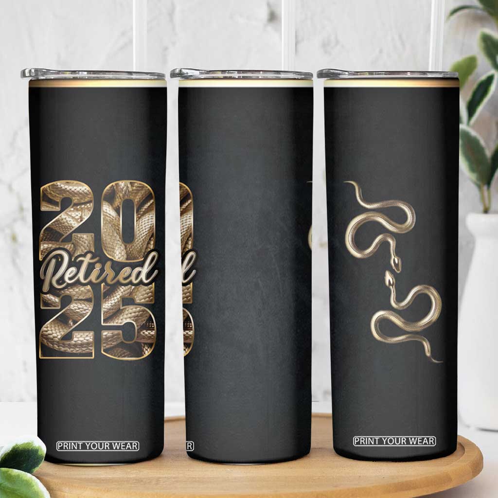 Year Of The Snake 2025 Skinny Tumbler Aesthetic Gold Snake Lucky TB09 Print Your Wear