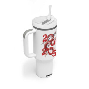 Year Of The Snake 2025 Tumbler With Handle Lu Fu Shou Chinese New Year Snake Cherry Blossom TB09 Print Your Wear