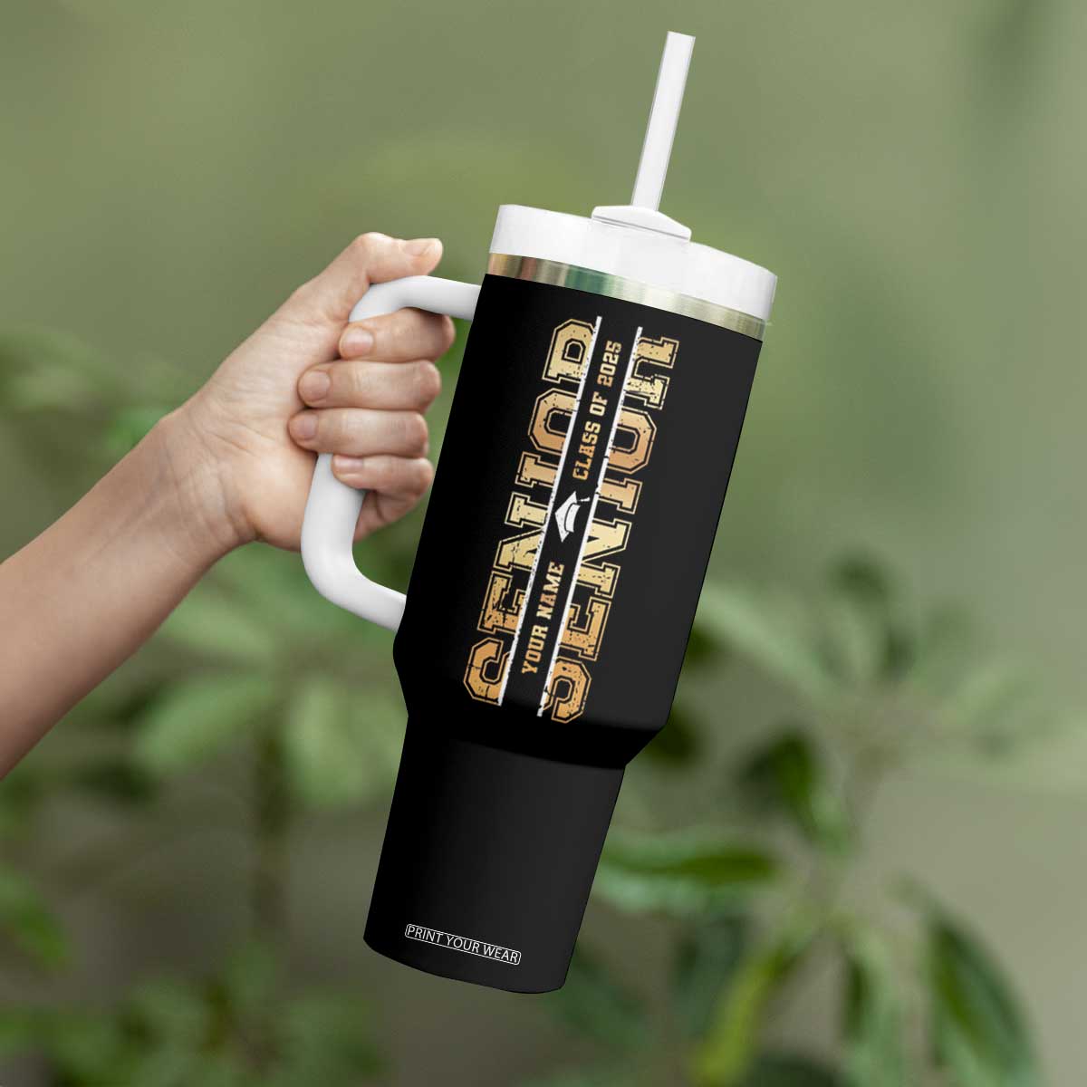 Personalized Graduation Gifts For Senior Tumbler With Handle Custom Name Seniors Class Of 2025 TB09 Print Your Wear