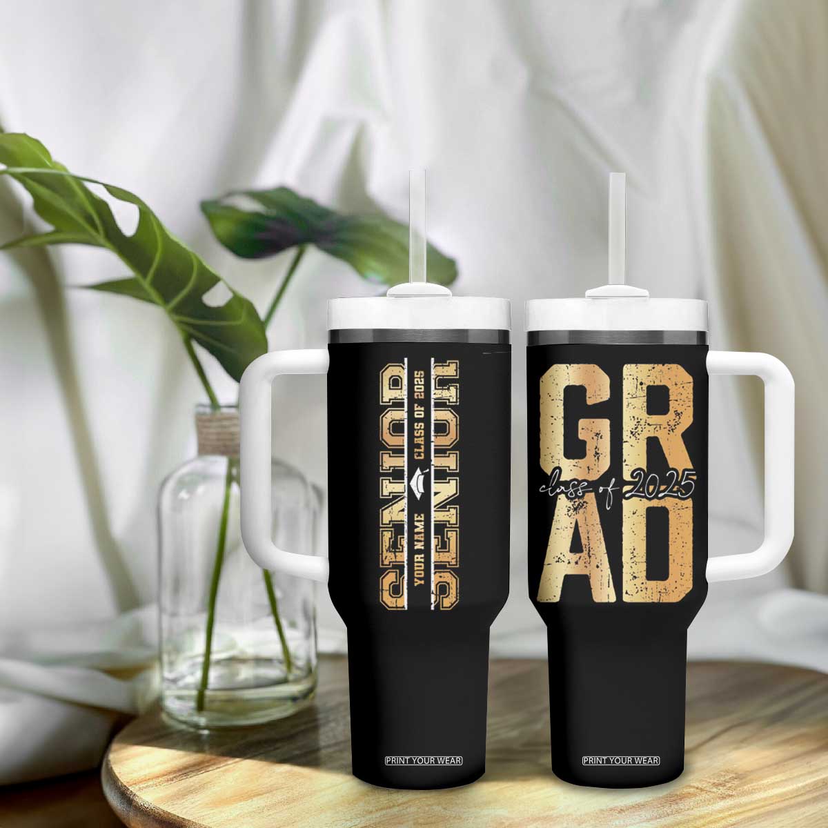 Personalized Graduation Gifts For Senior Tumbler With Handle Custom Name Seniors Class Of 2025 TB09 Print Your Wear