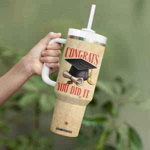Personalized Graduation Gifts Tumbler With Handle Custom Name Congrats You Did It Class Of 2025 TB09 Print Your Wear