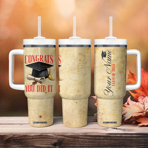 Personalized Graduation Gifts Tumbler With Handle Custom Name Congrats You Did It Class Of 2025 TB09 Print Your Wear