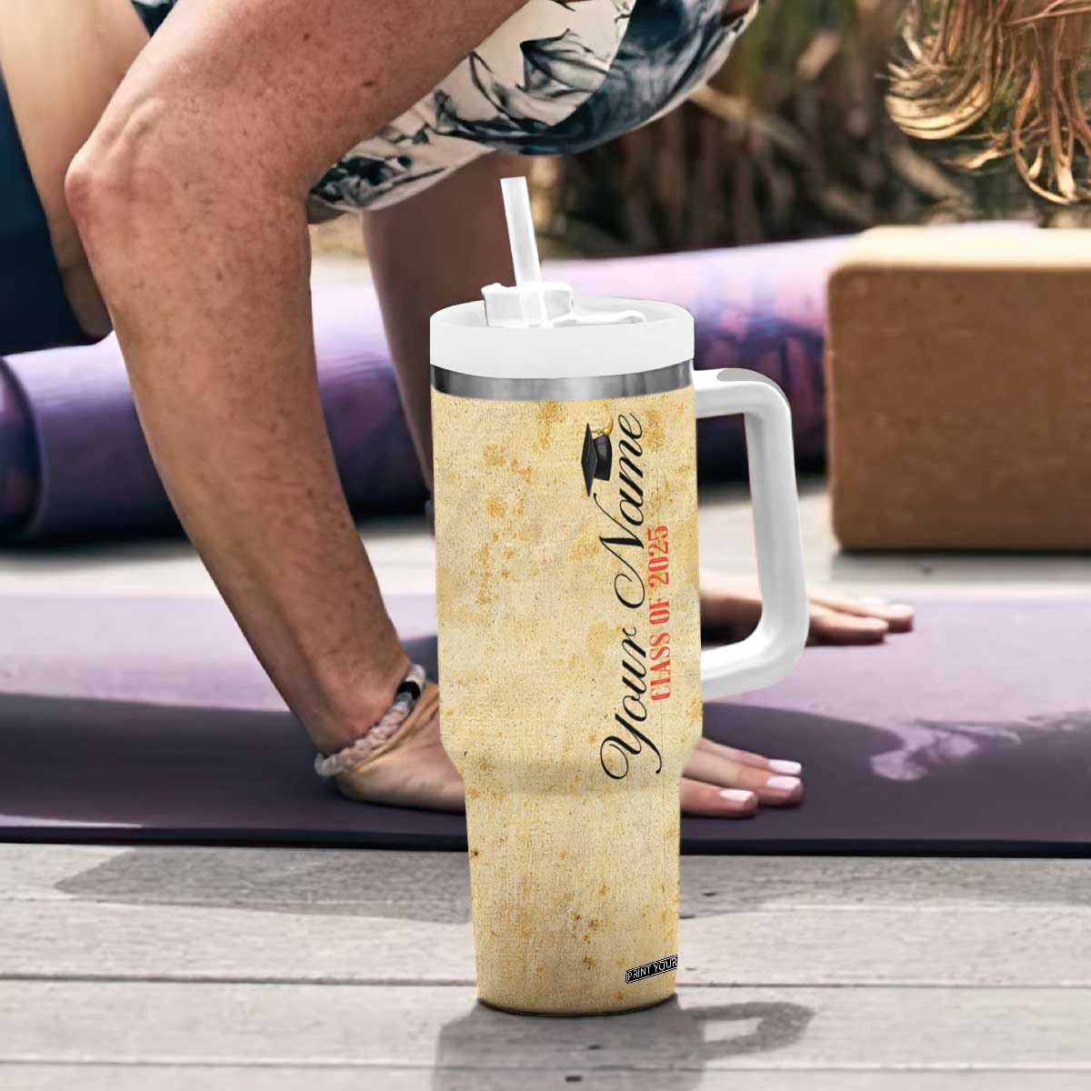 Personalized Graduation Gifts Tumbler With Handle Custom Name Congrats You Did It Class Of 2025 TB09 Print Your Wear
