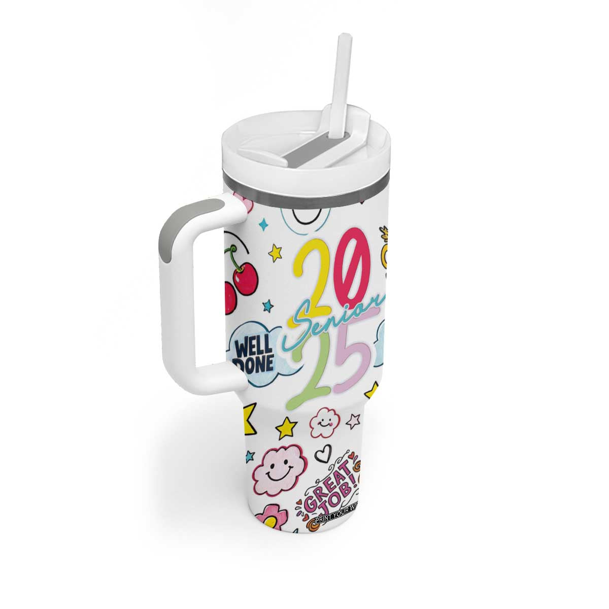 Personalized Graduation Gifts Tumbler With Handle Custom Name Cute Seniors Class Of 2025 TB09 Print Your Wear