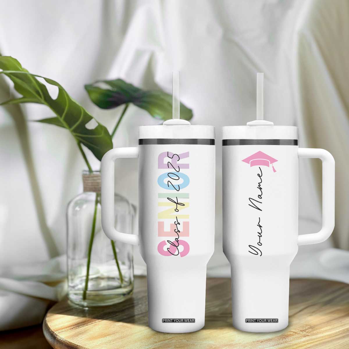 Personalized Graduation Gifts For Senior Tumbler With Handle Custom Name Class Of 2025 TB09 Print Your Wear