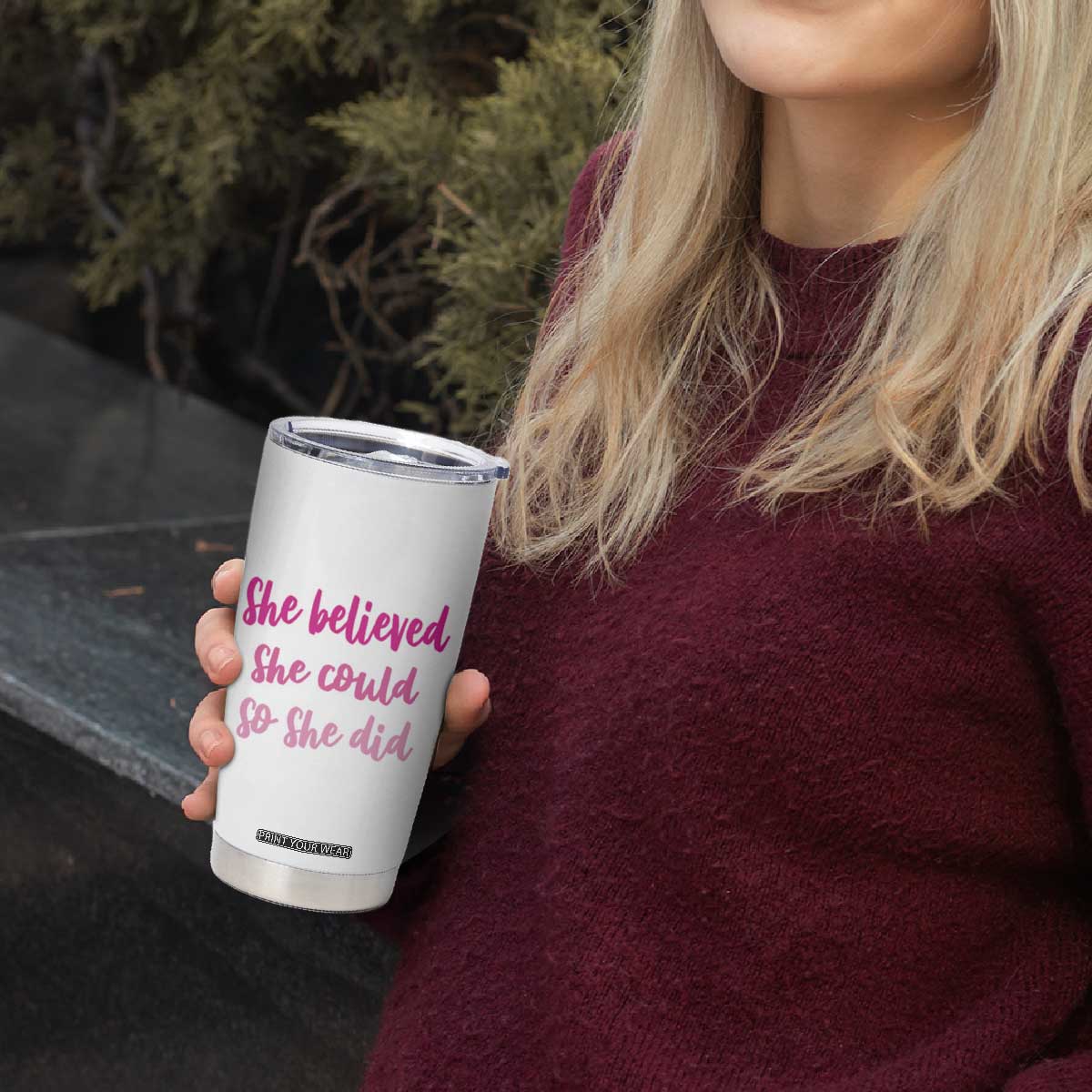 Graduation Gifts For Women Tumbler Cup She Believed She Could So She Did Seniors Class Of 2025 Coquette Bow TB09 Print Your Wear
