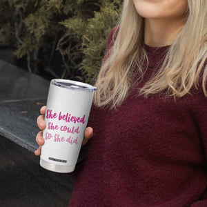 Graduation Gifts For Women Tumbler Cup She Believed She Could So She Did Seniors Class Of 2025 Coquette Bow TB09 Print Your Wear