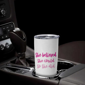 Graduation Gifts For Women Tumbler Cup She Believed She Could So She Did Seniors Class Of 2025 Coquette Bow TB09 Print Your Wear