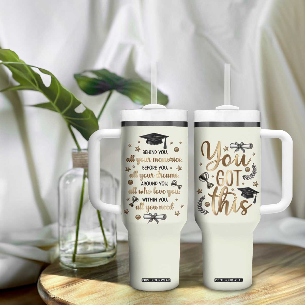 Graduation Gifts Tumbler With Handle Congrats You Did It Class Of 2025 TB09 Print Your Wear