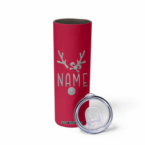 Personalized Christmas Skinny Tumbler Custom Name Cute Reindeer Girly Bow TB09 Print Your Wear