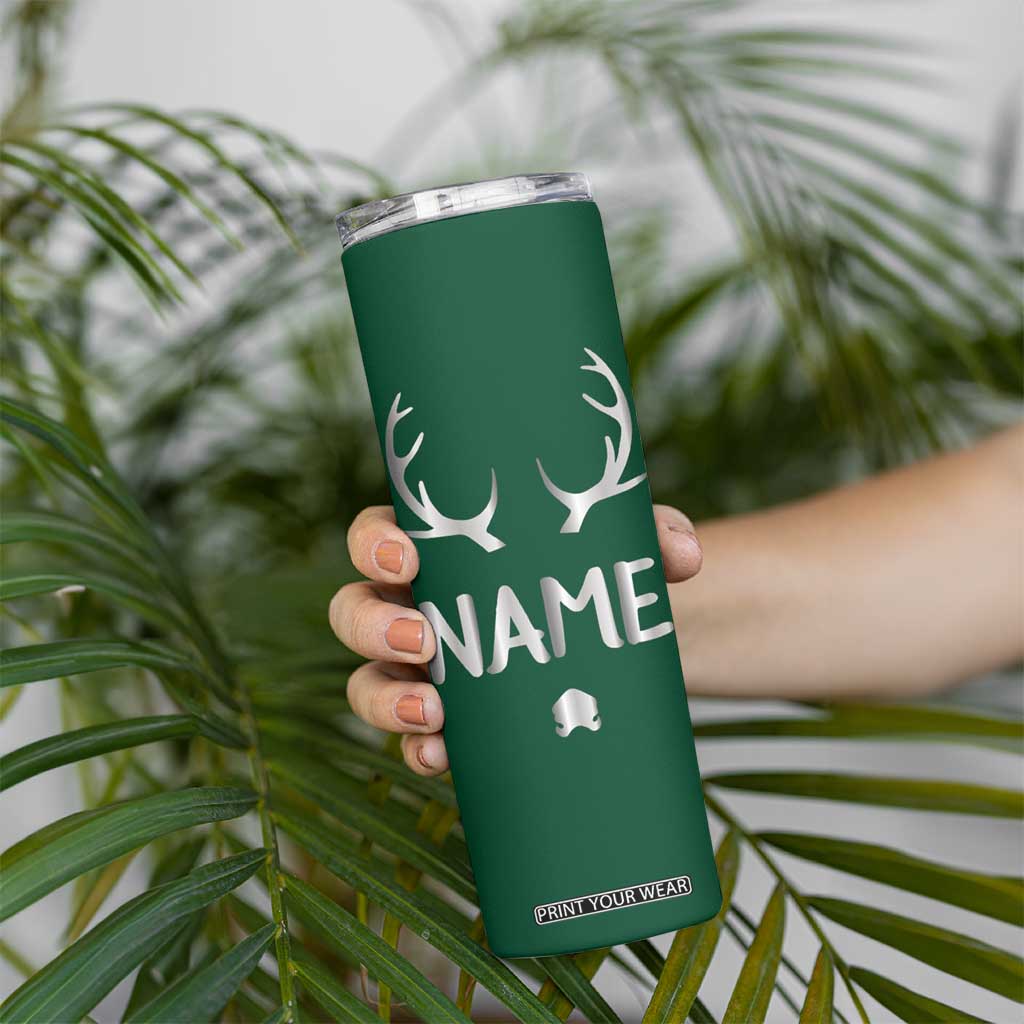 Personalized Hunting Skinny Tumbler Custom Name Reindeer Season Christmas TB09 Print Your Wear