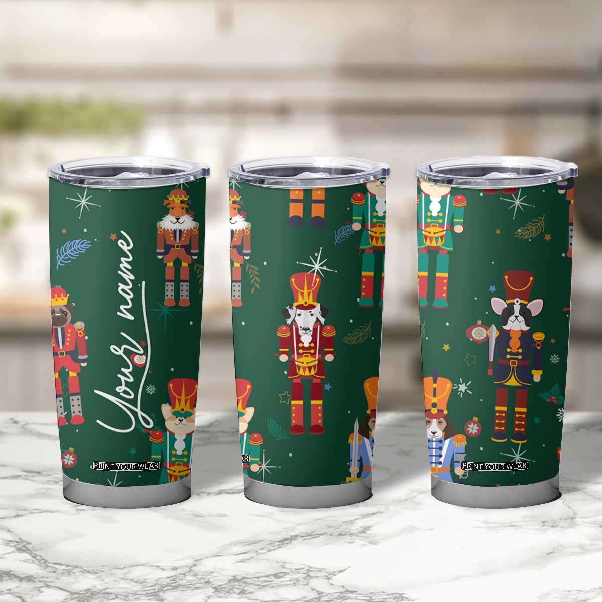 Personalized Christmas Nutcracker Tumbler Cup Custom Name Funny Nutcracker Dog TB09 Print Your Wear